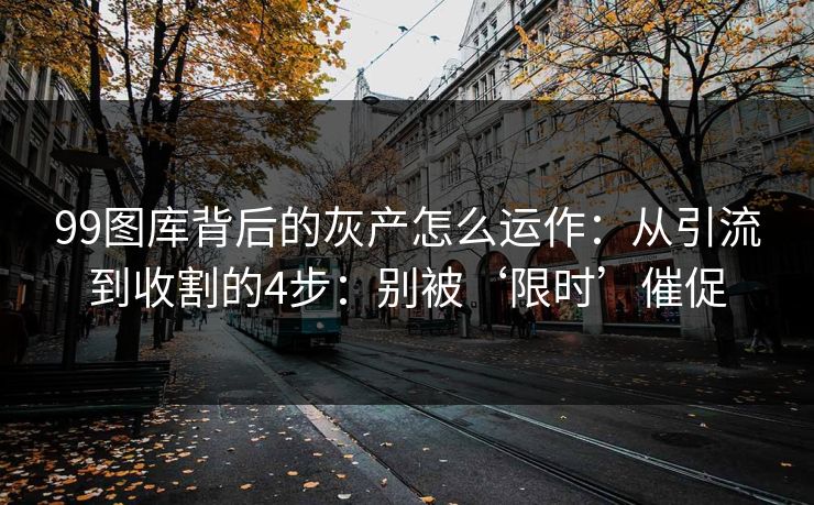 99图库背后的灰产怎么运作：从引流到收割的4步：别被‘限时’催促